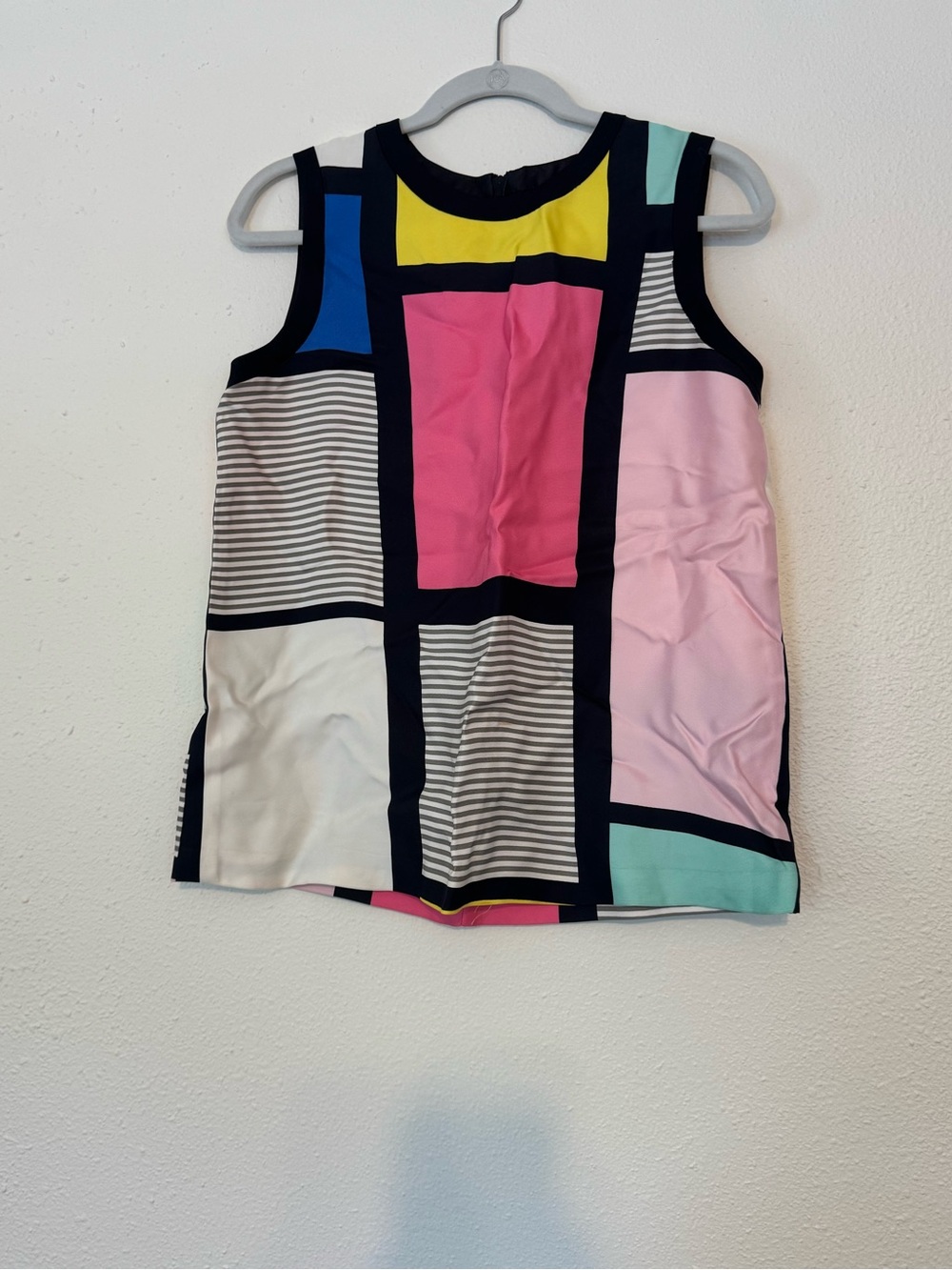 kate spade Colorblock Sleeveless Top in Pink, Black & Yellow